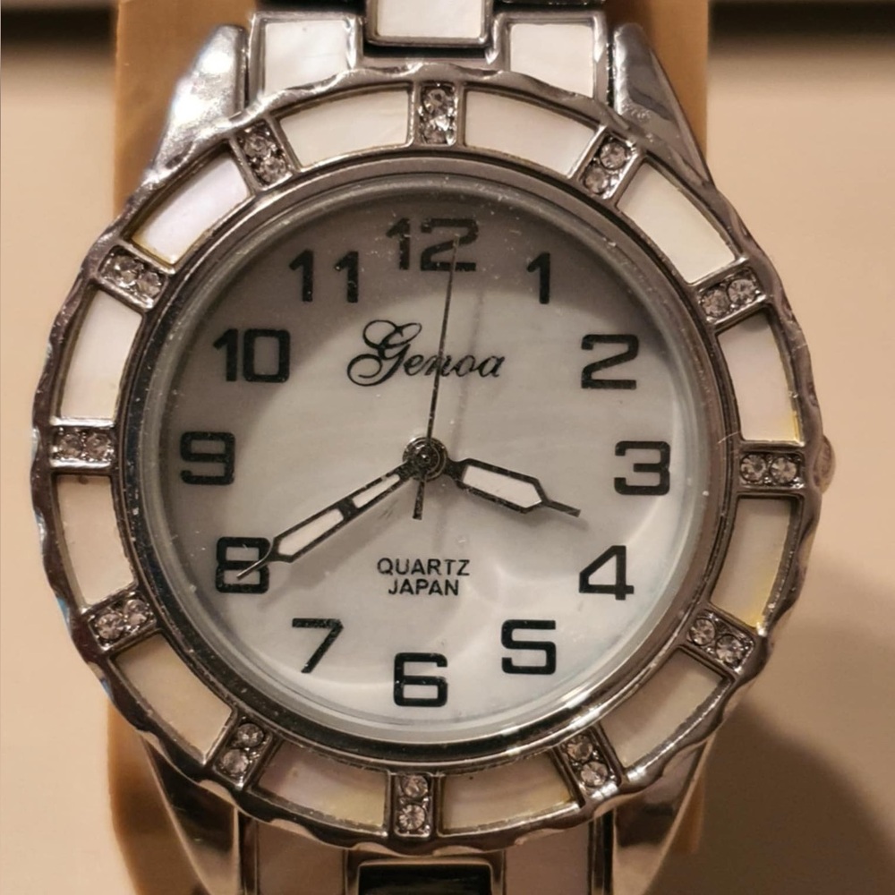 Genoa Silver Plated /MOP Women's Watch